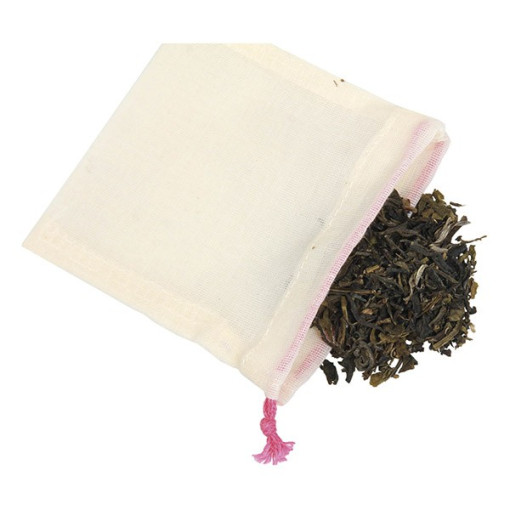 5 sachets à thé réutilisables en Coton bio
