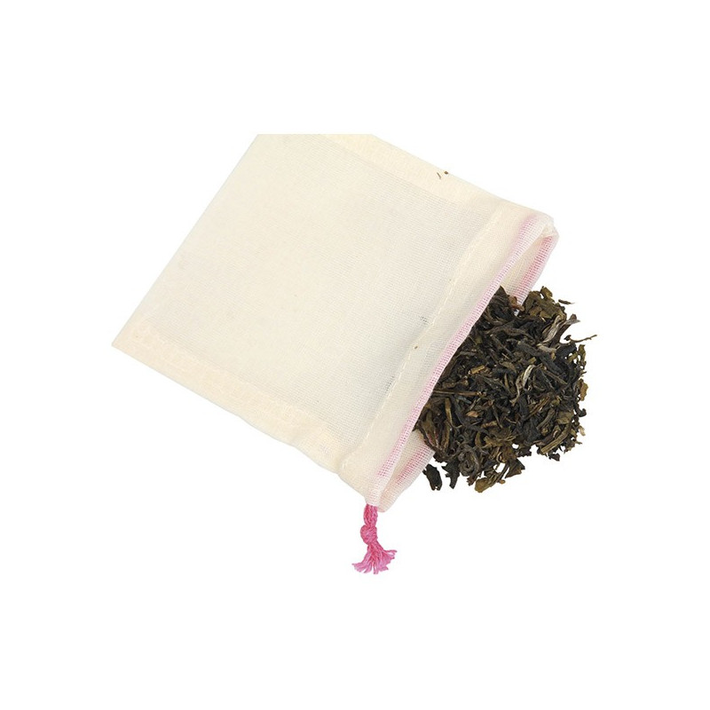 5 sachets à thé réutilisables en Coton bio