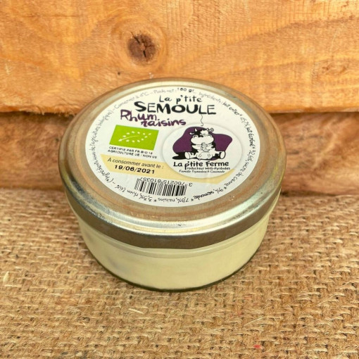 "Dispo dès JEUDI"Semoule BIO au lait rhum/raisin 160g