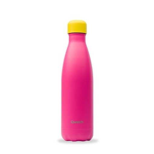 Bouteille isotherme - Colors - Rose bouchon jaune - 500ml