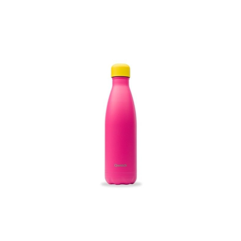 Bouteille isotherme - Colors - Rose - bouchon jaune - 500ml