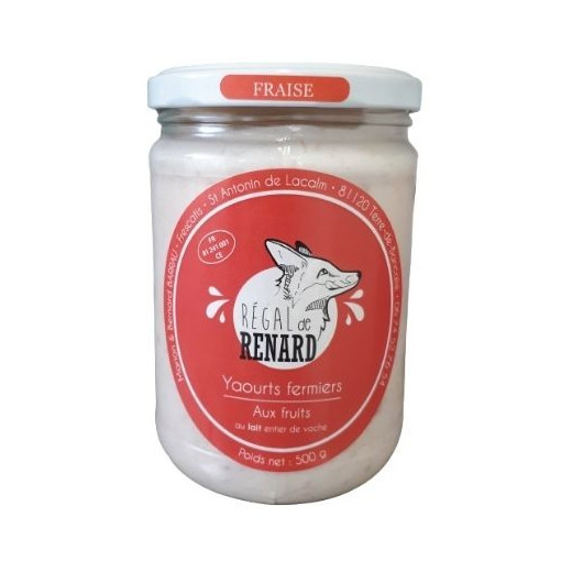 0 GASPI ! DLC 24/09/22  Fromage blanc battu à la fraise "Le Renard" 500g