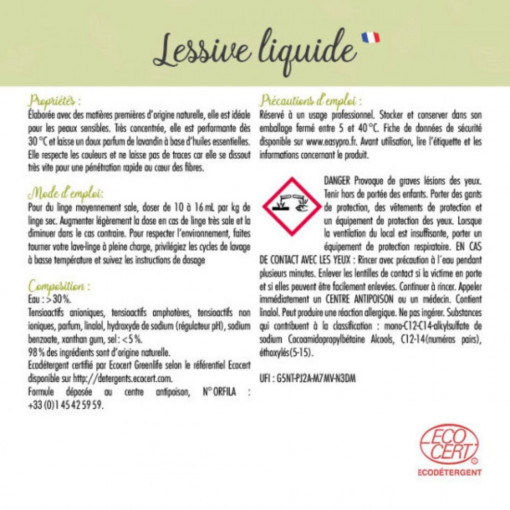 Lessive liquide Ecocert 5 L