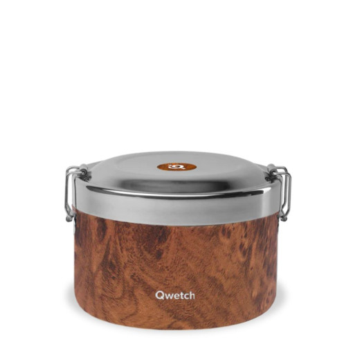 Bento isotherme à compartiment - Wood - 850ml Qwetch