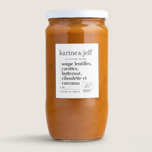 Soupe lentilles, carottes, butternut ciboulette et curcuma 0.78l