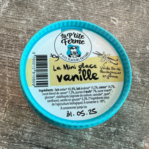 Glace artisanale vanille BIO 70g