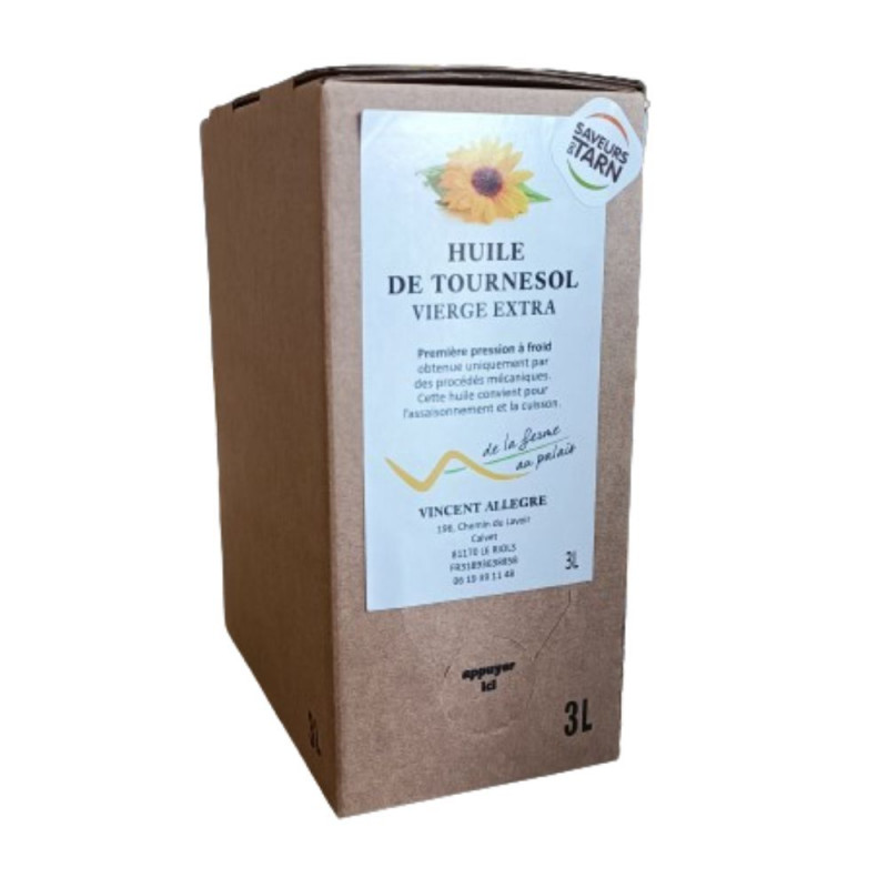 BIB Huile vierge tournesol 3L