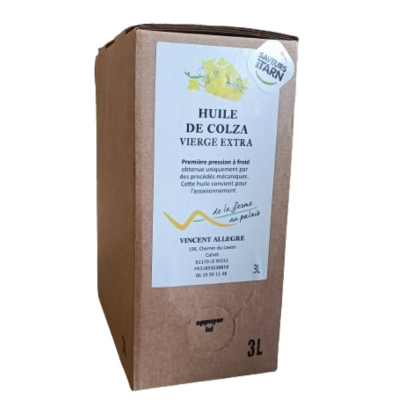 BIB Huile vierge de colza 3L