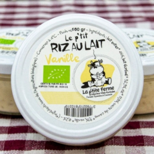 "Dispo dès Jeudi"Riz au lait vanille BIO 160g