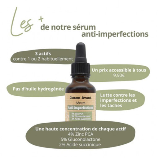 Sérum visage anti-imperfections BIO 30ml - Version 1 (Comme Avant)