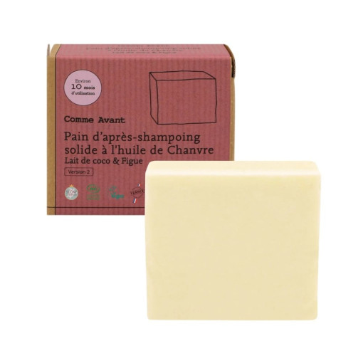 Pain d'après-shampoing Naturel Solide Figue & lait de coco BIO 135g