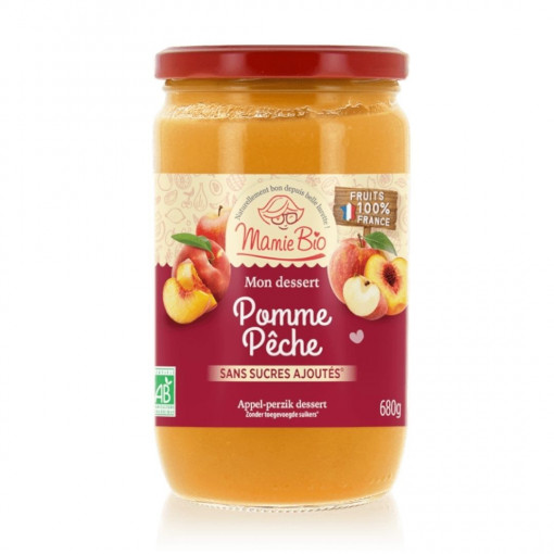 "PROMO" LOT DE 2 Purées de pomme pêche bio 680g