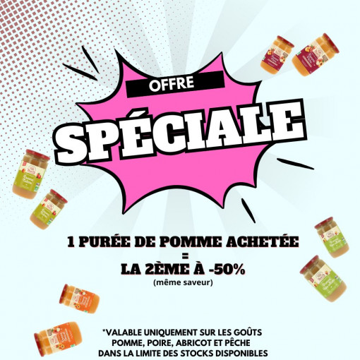 "PROMO" LOT DE 2 Purées de Pomme Abricot bio 680g