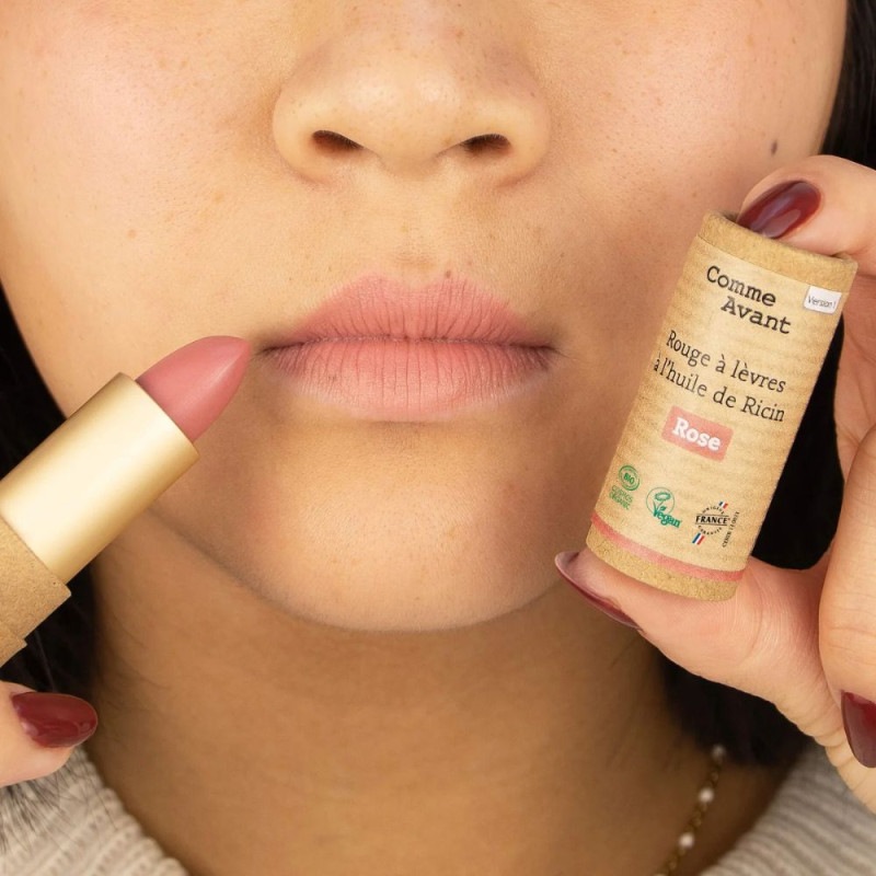 Rouge à lèvres à l’huile de ricin couleur "Rose" - Version 1 BIO
