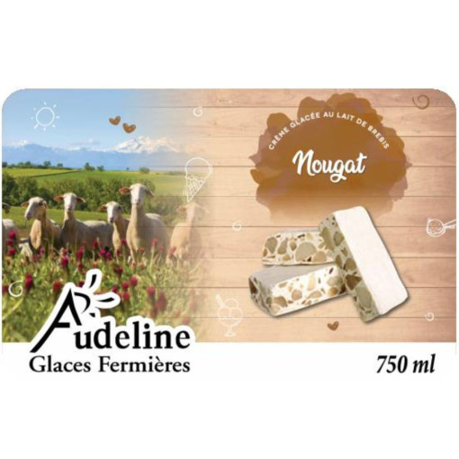 Crème glacée au lait de brebis "Nougat" - Au Drive En Pot