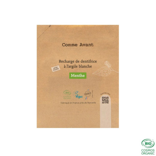 Dentifrice en pâte à l'argile blanche Menthe BIO Comme Avant version 2