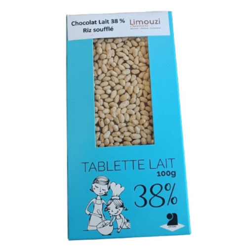 Tablette de chocolat lait 38% myrtille 100g - Albi